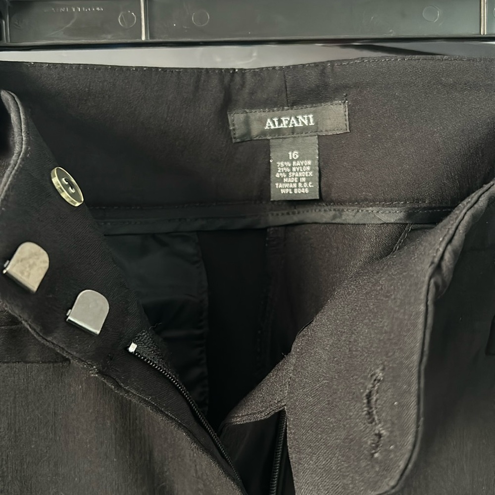 Black Alfani straight cut pants.